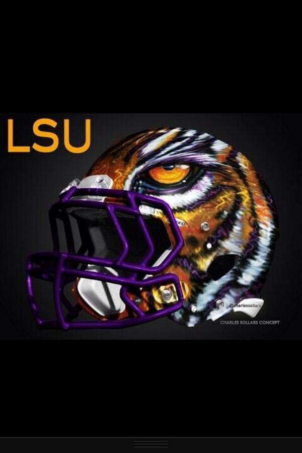AmazingUniforms's tweet photo. LSU "Eye of the Tiger" helmet #UniformPorn http://t.co/lRp1odHhFE