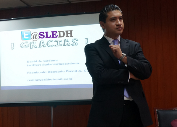 SLEDH's tweet photo. El 9 de noviembre el Mtro. David A. Cadena dio una conferencia sobre violencia contra las mujeres en una universidad. http://t.co/jibdgkRd7d