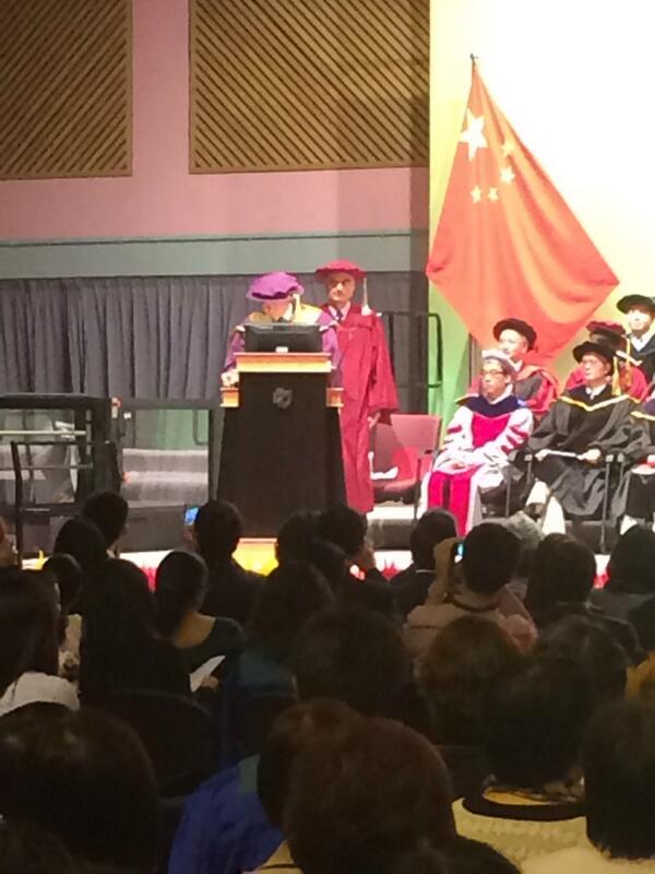Japanese former prime minister Yukio Hatoyama granted Honorary Doctors of Law by the City University of Hong Kong.