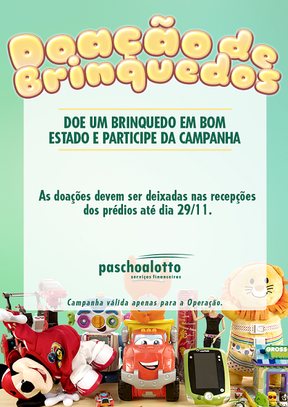 PaschoalottoSF's tweet photo. Doe e faça uma criança feliz neste Natal!   DOAÇÕES ATÉ 29/11 NAS RECEPÇÕES DOS PRÉDIOS http://t.co/bRl9Z2laKj