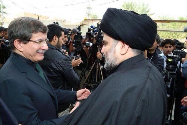 Alsadroffice's tweet photo. Ahmed Dawood Oglo, the Turkish Foreign Minister visits Sayd Muqtada al-Sad today in Najaf http://t.co/ruK1ud8z9e