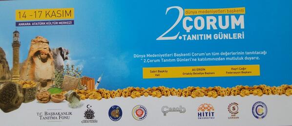 KargiKymkm's tweet photo. Çorum Tanım Günlerine başlıyor... 14-17 Kasım 2013 Ankara AKM http://t.co/3q6DipcVro