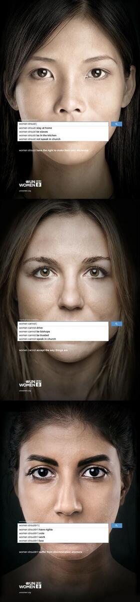 [creative]  Auto Complete Truth about Women!!!  UN이 인터넷상의 성 차별 현상에 대한 주의를 환기시키기 위해 제작한 광고입니다.