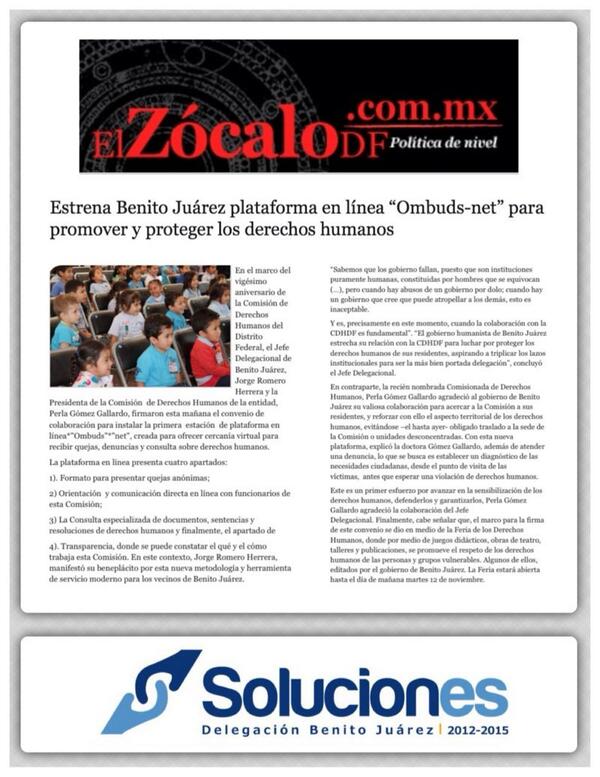 JorgeRoHe's tweet photo. Te comparto Nota @el_zocalodf "Vanguardia en DDHH con el #Ombudsnet en la #BJ" http://t.co/DBZbex34Mb http://t.co/uXm7fGuvvS