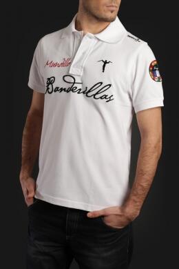 SingulariFr's tweet image. Polo "Mundillo" blanc BANDERILLAS à retrouver sur singulari.fr
100% coton-maille piquée