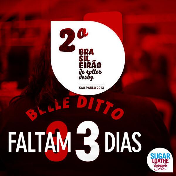 SugarLoathe's tweet photo. Voltamos com tudo ao Twitter! Faltam três dias para o Brasileirão de #rollerderby. Dá RT e conta para todo mundo! \o/ http://t.co/SuU2cnYApF
