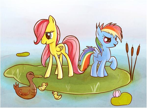 MindlessPone's tweet image. Filly Rainbow Dash and Fluttershy #FlutterDash