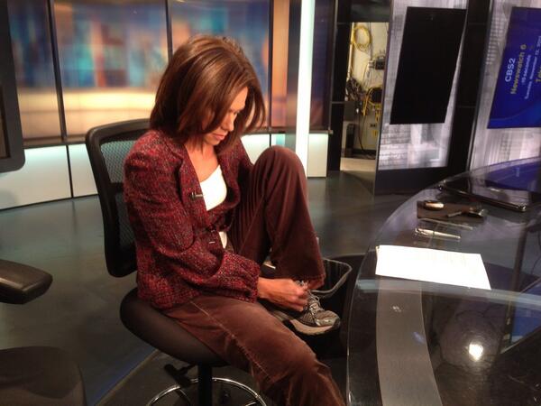 kjohnsononair's tweet image. Running to do CBS880 radio tease  requires wearing running shoes/pants @SteveScottWCBS @WayneCabot #madeitontime