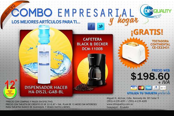 EcuProm's tweet image. RT@DimqualitySA  ¡¡INCREÍBLE PROMOCIÓN!! COMBO EMPRESARIAL-HOGAR con REGALO #dimquality #electrodomésticos