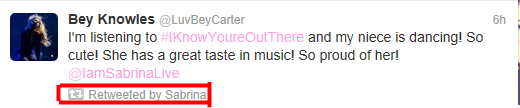 LuvBeyCarter's tweet photo. She's so cute and friendly!! @IamSabrinaLive Thanks for being so attentive to people who like and admire your work! http://t.co/piKZLzZ8VH