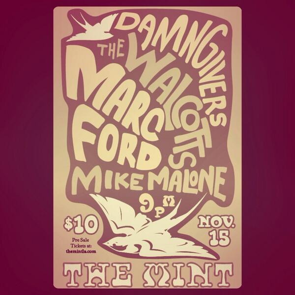 tcusi's tweet photo. “@MintLA: Friday we got @MarcFordMusic &amp; #LA's own @Walcottsmusic Gonna be a party! http://t.co/fBYvPd0EJL” http://t.co/AsyC77Gs5k