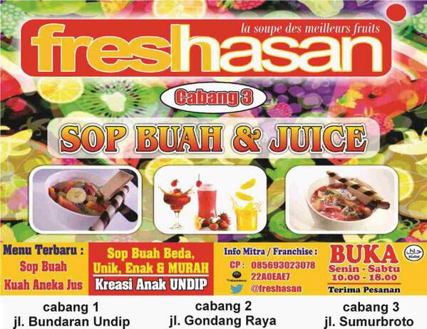 Indonesia_Pedia's tweet photo. cobain & follow @freshasan SOP BUAH TERENAK, TERUNIK yg BEDA di SMG, besok ajak temen2nya kesini #HIGHRECOMMENDED http://t.co/9g6yBQwPxh #Ad