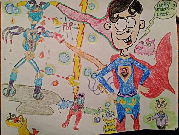 B_entley's tweet image. We like to do drawings. Ironman vs Superman #drawbattle #ironman #superman #luckyunderpants