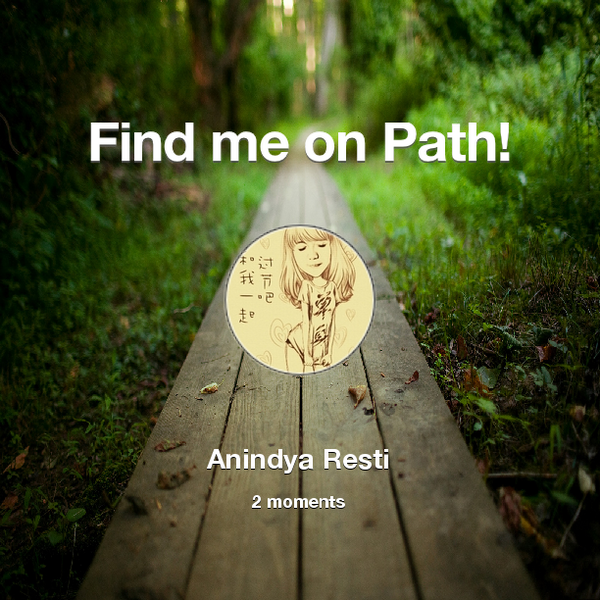 anindyaresti's tweet photo. Find me on #Path now! Go to: http://t.co/oqDKaInpJt! #thepersonalnetwork http://t.co/HVWOuxnBFx