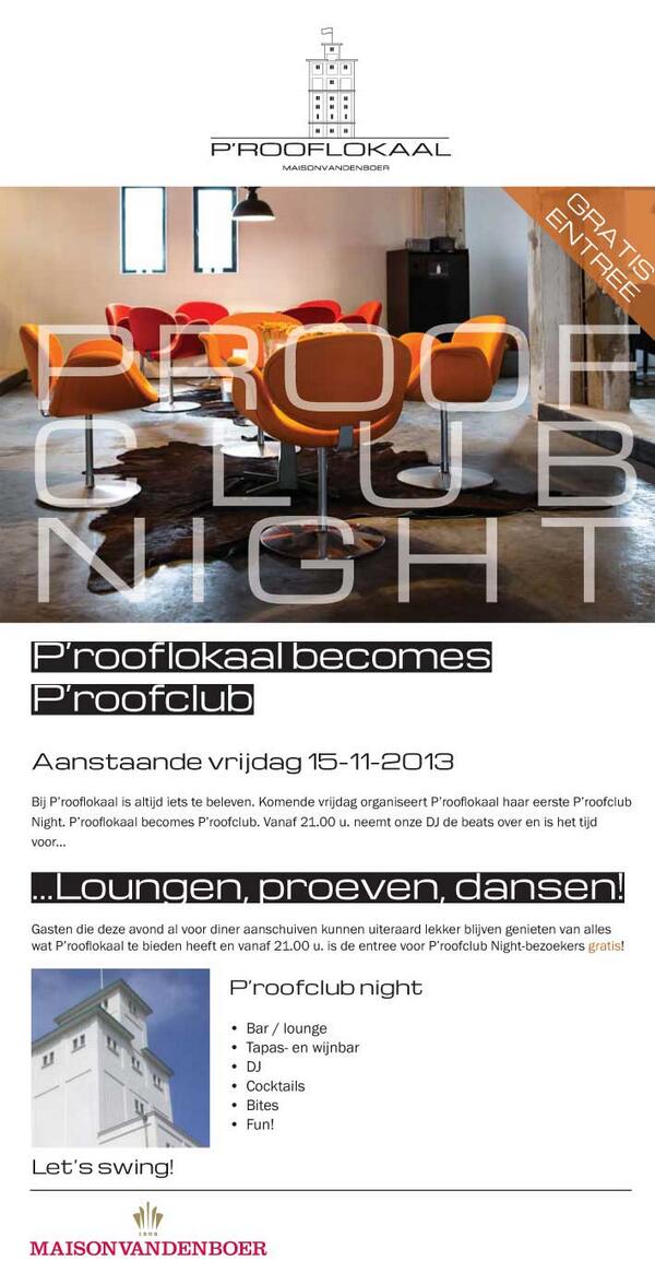 sillyfoxEN's tweet photo. #Prooflokaal becomes #Proofclub aanstaande vrijdag 15-11-2013, 21.00u. DJ - Bites - Cocktails - Lounge GRATIS entree http://t.co/xQp4pzxujc