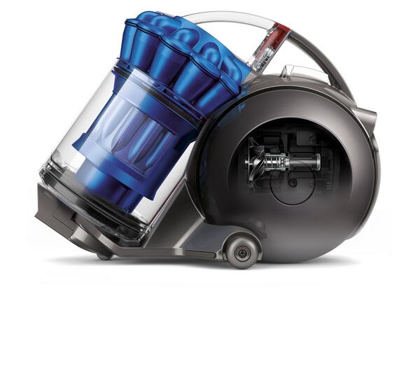 Dyson's tweet photo. Small is mighty with #DC49. Watch it punch above its weight in live cleaning challenge at 10.50 on @thismorningitv http://t.co/B7d7fGOUy1