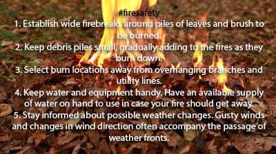 #firesafety Please be safe while burning those leaves!