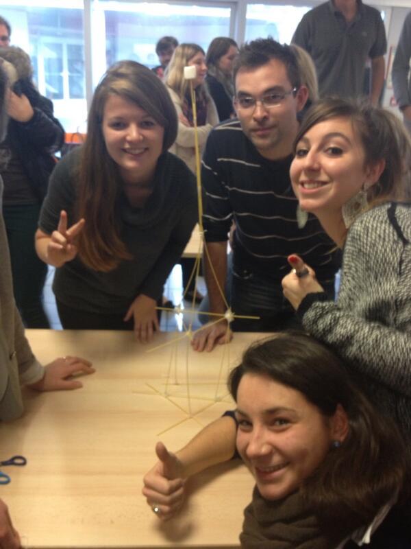 sebchnt's tweet photo. Les gagnants ! 80 cm @FranceBS #penseedesign #brest marshmallow challenge http://t.co/4vY3H3xKS6