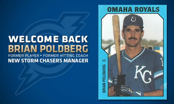OMAStormChasers's tweet photo. Help us welcome Brian Poldberg as the next manager of YOUR Triple-A National Champion #StormChasers. @Royals @MiLB http://t.co/RIH0A8bBUv