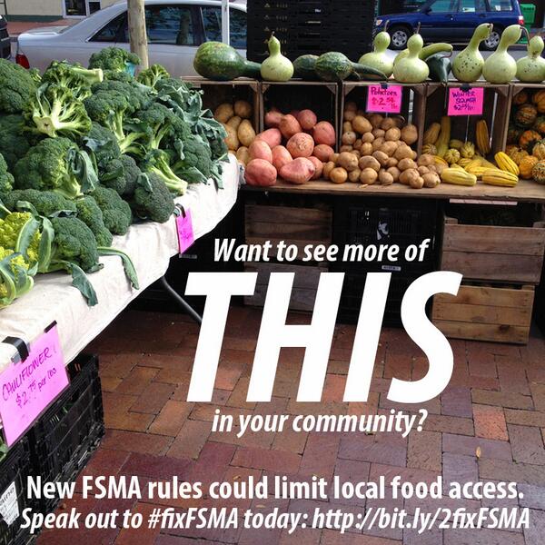 sustainableag's tweet photo. We only have TWO MORE WEEKS to #fixFSMA and stand up for our local farms: http://t.co/L6v0wPOFXa http://t.co/G4stMSnCTb