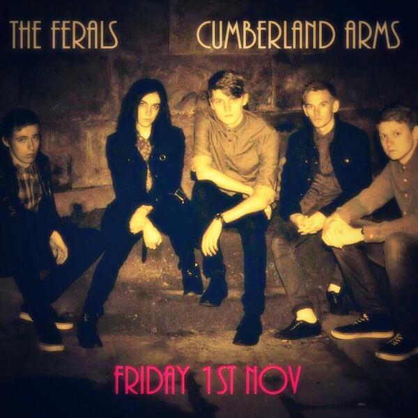 Tonight see <a href="/TheFerals_/"> T H E F E R A L S</a> at Cumberland Arms :)
