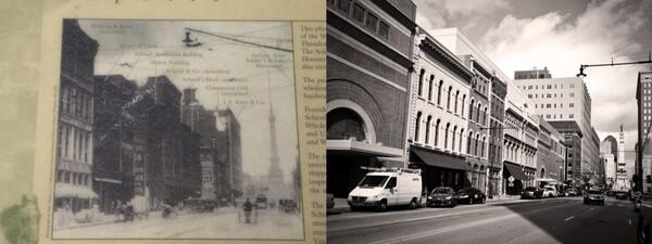GlynnJA's tweet photo. #PresConf Indianapolis Preservation in action - circle city mall facade easements on N Meridian St. Then and now: http://t.co/ASBgQ26kjB