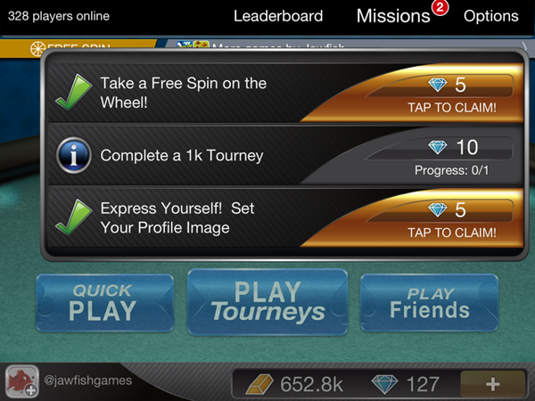 JawfishGames's tweet photo. The latest @JawfishPoker update is here!  Complete missions to earn diamonds and build your custom card deck! http://t.co/CLayTcMh0D