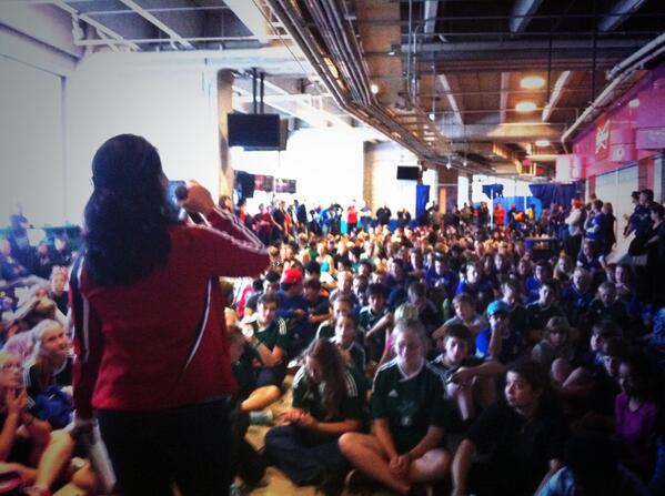 Now the kids are listening to Elodie as she shares her Olympic journey. #jesus #sport #faith