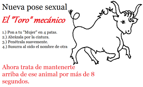HADACON's tweet photo. Nueva pose del Kamasutra : EL TORO MECÁNICO http://t.co/XmS8rBmMst