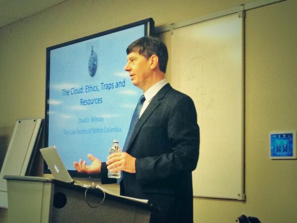 SABABC's tweet photo. David Bilinsky highlighting the Ethics, Traps and Resources of Cloud Computing at SABABC's Fall Conference. http://t.co/RBIM9Ipahf