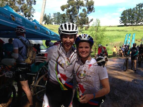w2wmtb's tweet photo. The @SpecializedZA team of Bianca and Marelise having loads of fun and looking great at WP2! http://t.co/MiZk6U1u8I