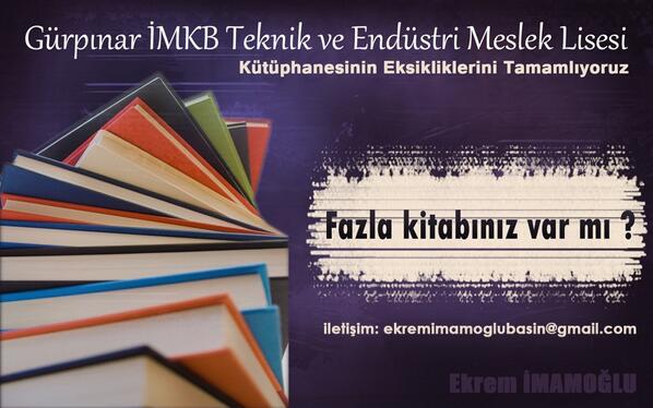Gürpınar İMKB Teknik ve Endüstri Meslek Lisesi kütüphanesinin eksiklerini tamamlıyoruz. #fazlakitabınızvarmı