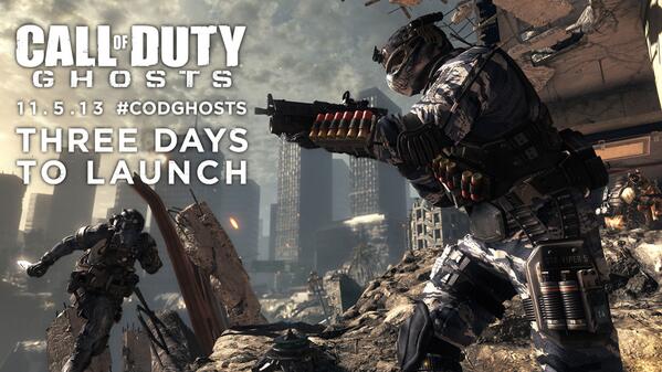 CallofDuty's tweet photo. Just 3 more days until #CODGhosts. Where are you getting your copy? http://t.co/ze2mIBmTxt
