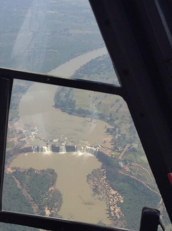 whirlybirdguy's tweet photo. Water falls on the Indravati River-Chattisgarh http://t.co/xI7Y7ydxHL