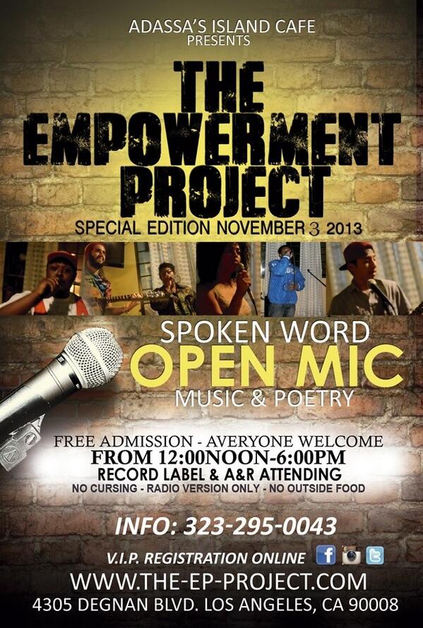 EmpowermentLa's tweet photo. @JuiceyVenturi @paigetheg Tomorrow!! Special Edition of @EmpowermentLa Showcase Starts at Noon. Free Admission http://t.co/f84wJQa0ML