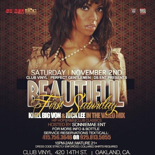 SonnieMae1's tweet photo. TONITE BEAUTIFUL 1ST SATURDAY W/ KMELS @bigvon &amp; @sbcricklee IN THE MIX AT CLUB VINYL @Drullenium @SlapDadi http://t.co/ks35mbZ6I7