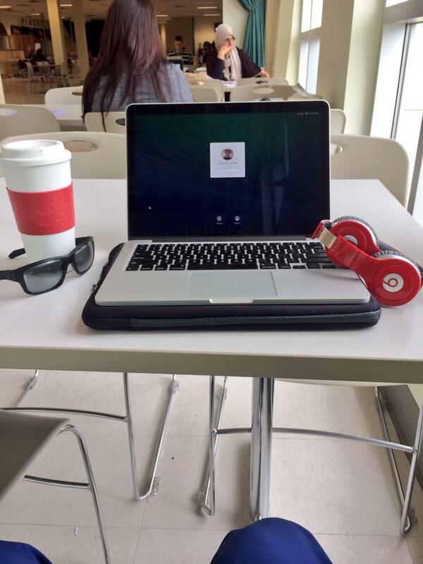 dewolfec's tweet image. All set up for some studying. #beatsbydre #MacBookProRetinaDisplay  #coffee #oakleys #iPhone5s