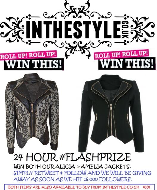 inthestyleUK's tweet photo. RT #FLASHPRIZE GIVEAWAY
Win both glam jackets! ❤️
Simply #RT , #FOLLOW + #shoutout @inthestyleUK for entry x❤️
http://t.co/kP78wYXwRs