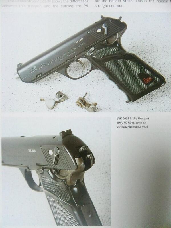 prototypeguns's tweet image. StK0001
H&amp;amp;K社製の自動拳銃P9Sの前身である、P9の試作第一号。量産型のP9およびP9Sはハンマー内蔵式であるが、StK0001の段階ではハンマー露出式であった