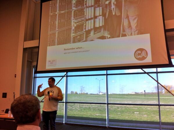workgroupsdv's tweet photo. @timgifford presenting on agile teams and processes #iowacodecamp http://t.co/aK2EXah3M7
