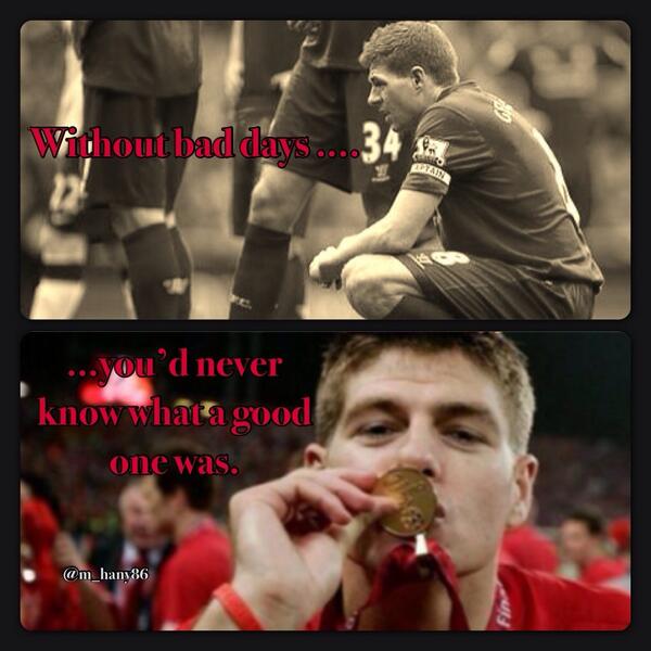 M_hany86's tweet photo. "Without bad days .... You'd never know what the good one was"

YOU'LL NEVER WALK ALONE 
@Lfc
#LFC #YNWA http://t.co/2LkdotewVb