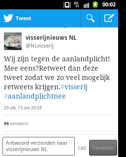 Kom op mensen we hebben al 99 retweets!#aanlandplichtnee #visserij