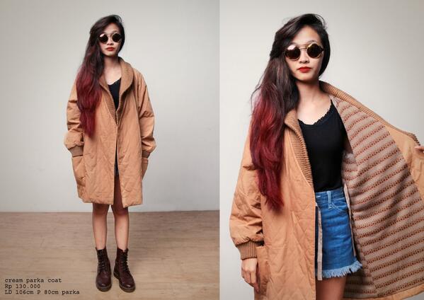 daily_wardrobe's tweet image. cream parka | 130k | sms 085743756686 | #secondhop #jualsecond #jualparka #onlineshopindonesia