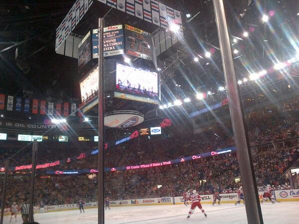 CalDrouin's tweet photo. Tough night to be an Oilers fan! 5-0 #1strounddraftpick http://t.co/2ZffzzN6Ah