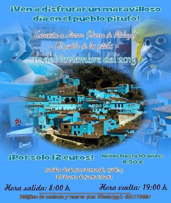 ExcursionesSFDO's tweet image. Buenos días amigos!!! Recordad que el próximo 17 de noviembre nos vamos al pueblo PITUFO, JÚZCAR, apúntate!!