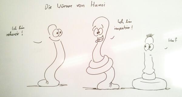 memowe's tweet image. Die Würme von Hanoi. #rekursion #informatik
