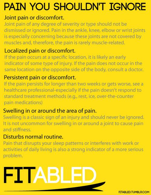 LionheartLife's tweet photo. The kinds of pain you should never ignore:

#FitFam #GymLife #FitnessTips #Motivation http://t.co/LUdhFwbAoy