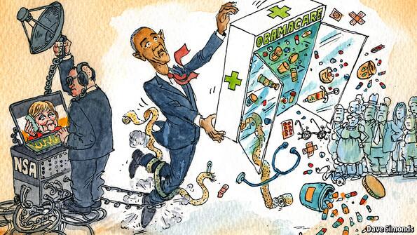 TheEconomist's tweet photo. America's president does not seem to be a good manager, and voters have noticed http://t.co/8BMrHtxRK6 http://t.co/0Usoo9YVVk
