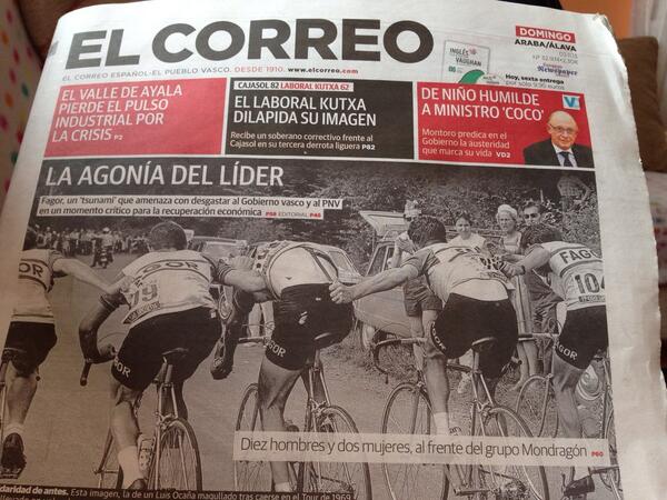 AinaraHernando's tweet photo. Bonita y triste a la vez la portada de El Correo de hoy http://t.co/UEtvIaRzYN