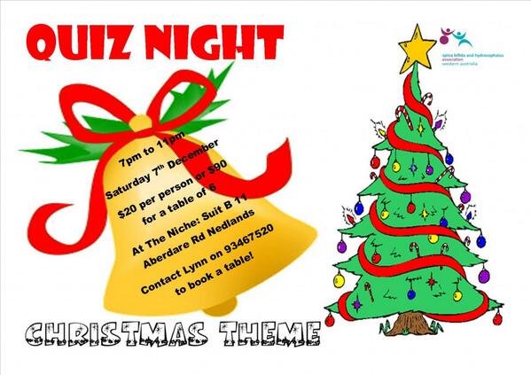 #PERTH We are holding our annual #QuizNight on #Saturday Dec 7. Call to make a booking! #perthnews #getinvolved #win